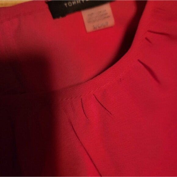 Tommy Hilfiger Pink Sleeveless Blouse Womens Size Small Ruffle Spring Summer - Picture 2 of 11